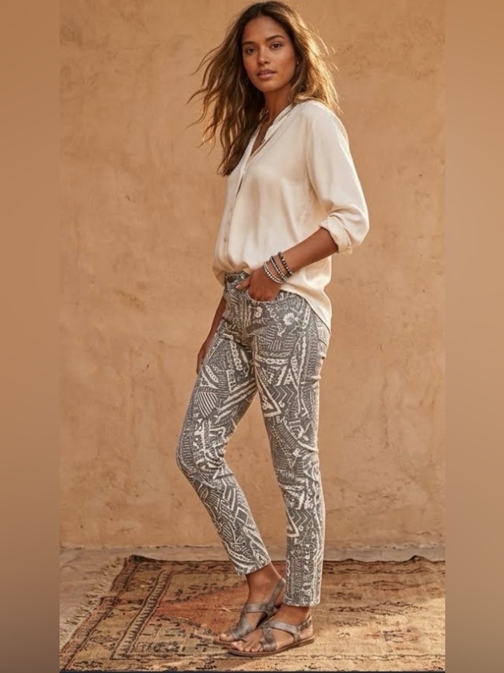 RAPSODIA Jen Queen Genoveva Aztec Print Jeans